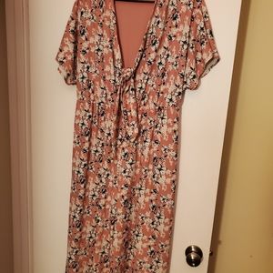 Hutch 1X Tie Front Floral Jumpsuit